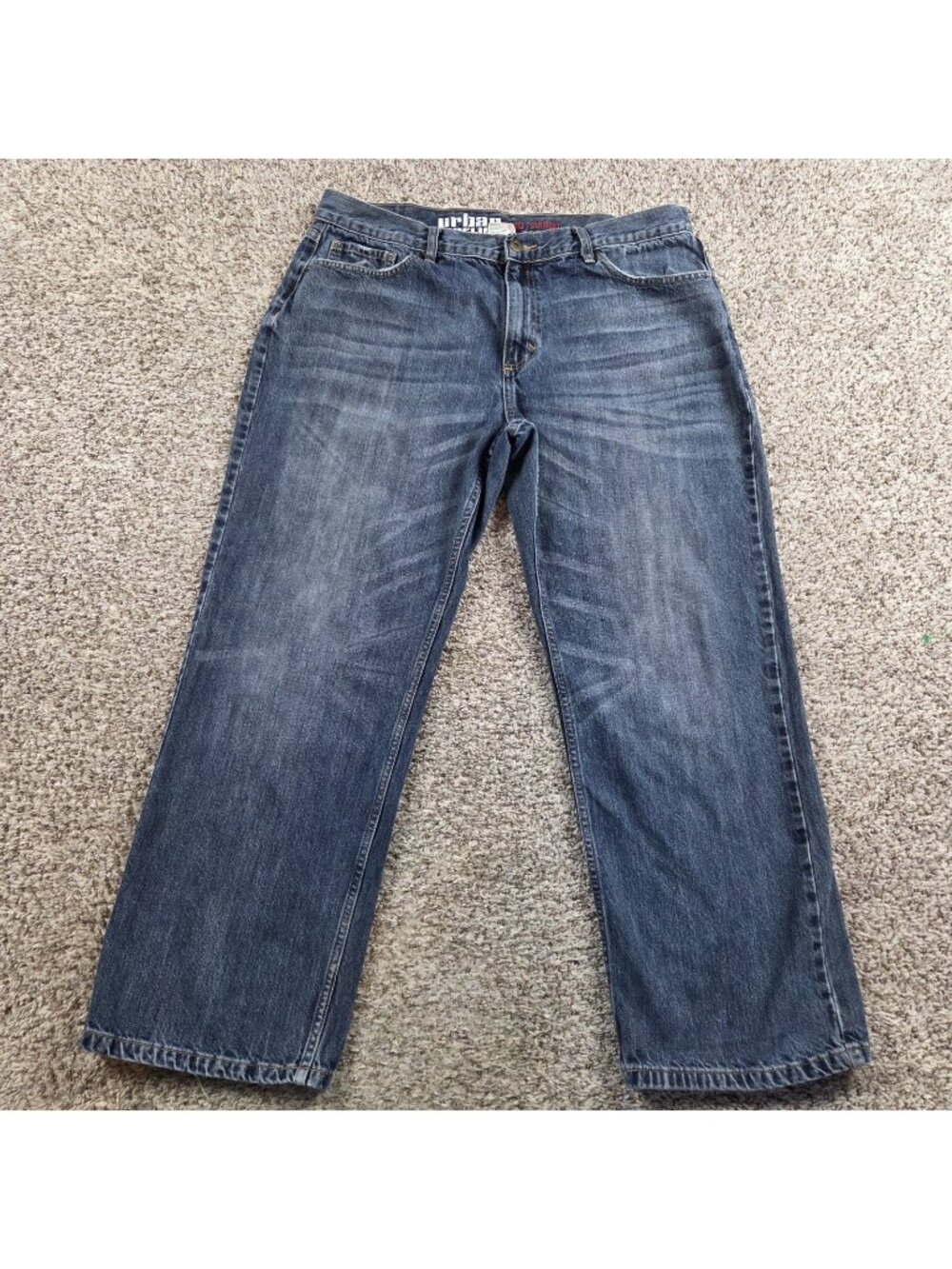Urban Pipeline Jeans Mens 36x30 Loose Straight Blue Dark Wash Denim